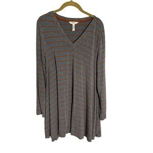 Matilda Jane Gray Orange V Neck Tunic Small